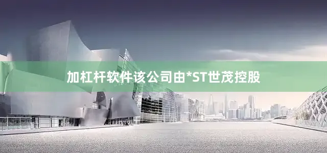 加杠杆软件该公司由*ST世茂控股